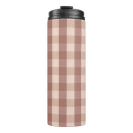 Dusty Pink Gingham geruit Thermosbeker