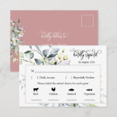 Dusty Pink Greenerife Carte de réponse 4 choix de  (Devant / Derrière)