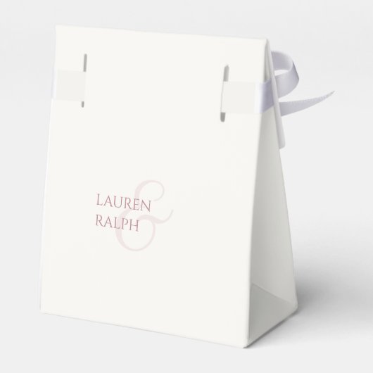 Dusty Pink & Ivory Script Bruiloft Dank u Bedankdoosjes (Achterkant)