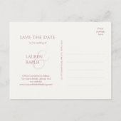 Dusty Pink & Ivory Script Bruiloft Opslaan De Datu Aankondigingskaart (Achterkant)