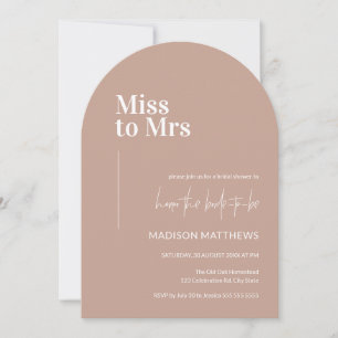 Dusty Pink Minimal Arch Miss Mrs Vrijgezellenfeest Kaart