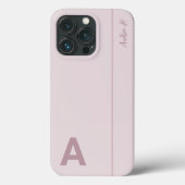Dusty Pink Minimal Modern Initiaal Monogram Case-Mate iPhone Case (Achterkant)