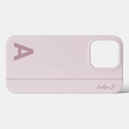 Dusty Pink Minimal Modern Initiaal Monogram Case-Mate iPhone Case (Achterkant (horizontaal))