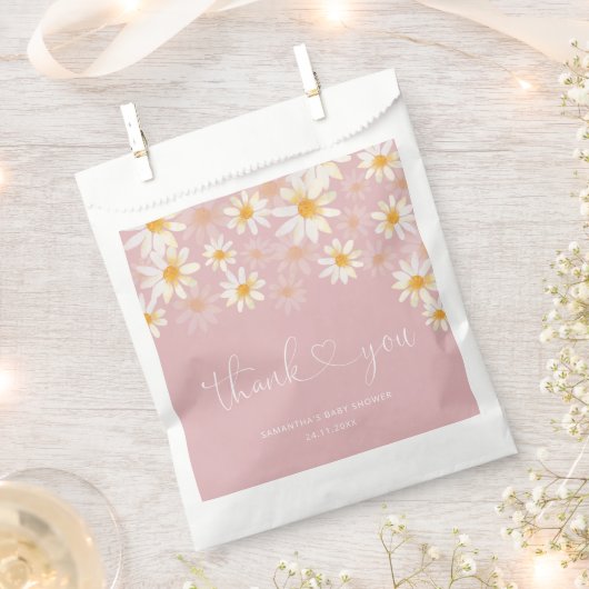 Dusty Pink Minimalist Modern Baby shower Favor Bag Bedankzakje (Geknipt)