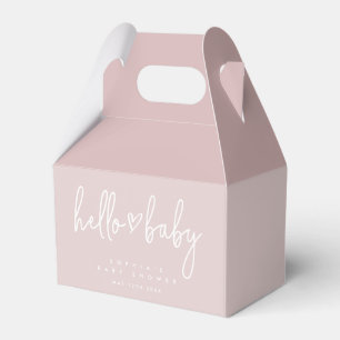 Dusty Pink Minimalist Modern Boho Baby shower Bedankdoosjes