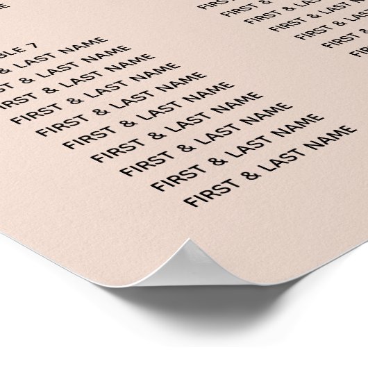 Dusty Pink Minimalist Photo Wedding Seding Chart Poster (Hoek)