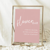 Dusty Pink Minimalist Script Shower Flower Bar Poster