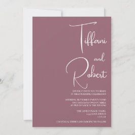 Dusty Pink Minimalist Wedding Kaart