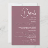 Dusty Pink Minimalist Wedding Kaart (Achterkant)