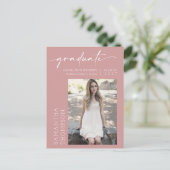 Dusty Pink-minimalistisch script dat ze deed het F Briefkaart (Staand voorkant)