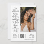 Dusty Pink Modern Minimalist Wedding QR Code Foto Kaart (Achterkant)
