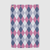 Dusty Pink & Navy Blue Slate Argyle Golfhanddoek (Voorkant)