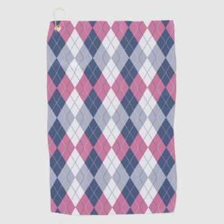 Dusty Pink & Navy Blue Slate Argyle Golfhanddoek