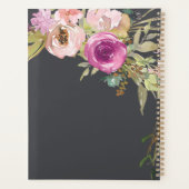 Dusty Pink Paars Floral Trendy Monogram Planner (Achterkant)