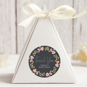 Dusty Pink Paarse Floral Wedding Ronde Sticker