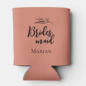Dusty Pink Party Weddenschap Bridesmaid Monogram Blikjeskoeler (Achterkant)