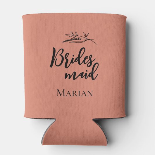 Dusty Pink Party Weddenschap Bridesmaid Monogram Blikjeskoeler (Achterkant)
