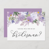 Dusty Pink Peony Serez-Vous Ma Carte Bridesman (Devant / Derrière)