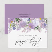 Dusty Pink Peony Serez-Vous Ma Page Carte Garçon (Devant / Derrière)