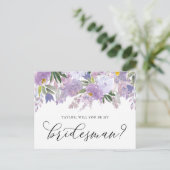 Dusty Pink Peony word mijn Bridesman Kaart (Staand voorkant)