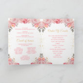 Dusty Pink Princess Floral Quinceañera Programme (Intérieur)
