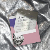 Dusty Pink & Purple Bold Script Silver Wedding Folie Uitnodiging