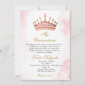 Dusty pink Quinceanera uitnodiging (Achterkant)