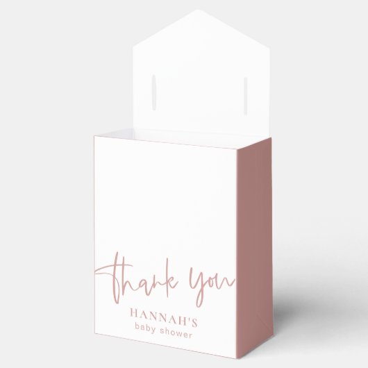Dusty Pink/ Roos Baby shower dank u Bedankdoosjes (Geopend)