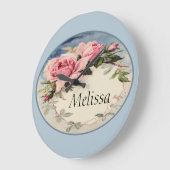 Dusty Pink  Roos Leaf Wreatmonogram Grote Klok (Hoek)