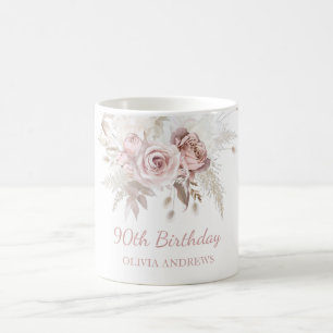 Dusty Pink Rose Blush 90th Birthday Party Gift Koffiemok