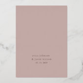 Dusty Pink Rose Gold Foil Wedding Uitnodiging (Achterkant)