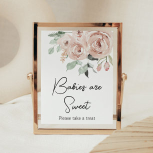 Dusty Pink Rose Het is een meisje Baby's zijn lief Poster