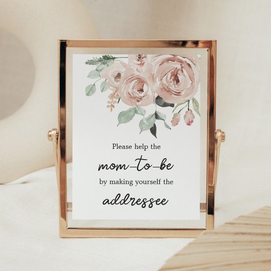 Dusty Pink Rose Het is een Meisje Envelop Station Poster