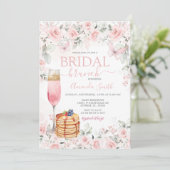 Dusty Pink Roses Bruids Brunch uitnodiging (Staand voorkant)