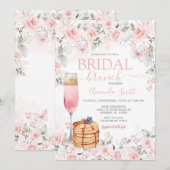 Dusty Pink Roses Bruids Brunch uitnodiging (Voorkant / Achterkant)