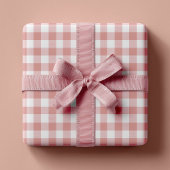 Dusty Pink Rustic Gingham Inpakpapier Vel
