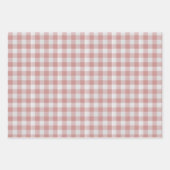 Dusty Pink Rustic Gingham Inpakpapier Vel (Voorkant)