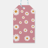 Dusty Pink Simple Daisy Cadeau Label Cadeaulabel (Achterkant)