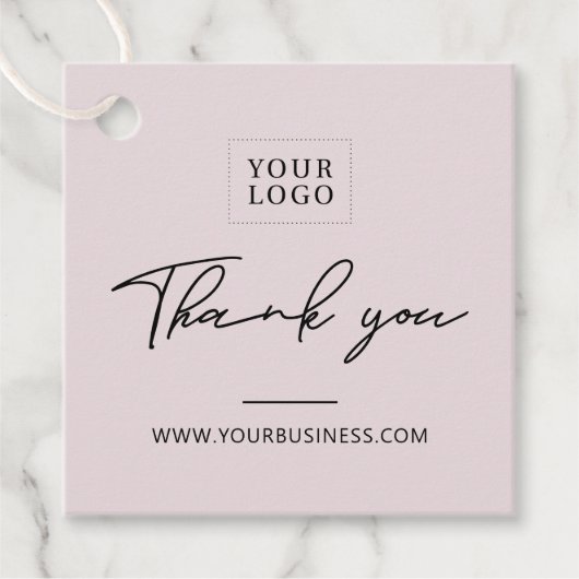 Dusty Pink Small Business Bedankt Pakket Label (Voorkant)