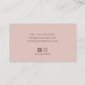 Dusty Pink Spiral Floral Makeup Artist Hair Salon Visitekaartje (Achterkant)