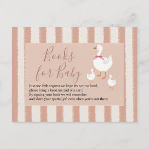 Dusty Pink Striped Little Goose Boeken voor Baby Briefkaart