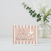 Dusty Pink Striped Little Goose Boeken voor Baby Informatiekaartje (Staand voorkant)