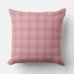 Dusty Pink Tartan Patroon Kussen