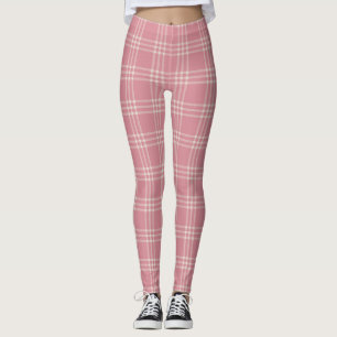 Dusty Pink Tartan Patroon Leggings