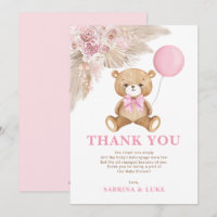 Dusty Pink Teddy Bear Balloon Meisje Baby shower