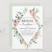 Dusty Pink Vrijgezellenfeest Luncheon Greenery Inv Kaart (Voorkant / Achterkant)