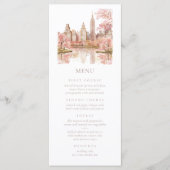 Dusty Pink Watercolor NY Menu Mariage (Devant)