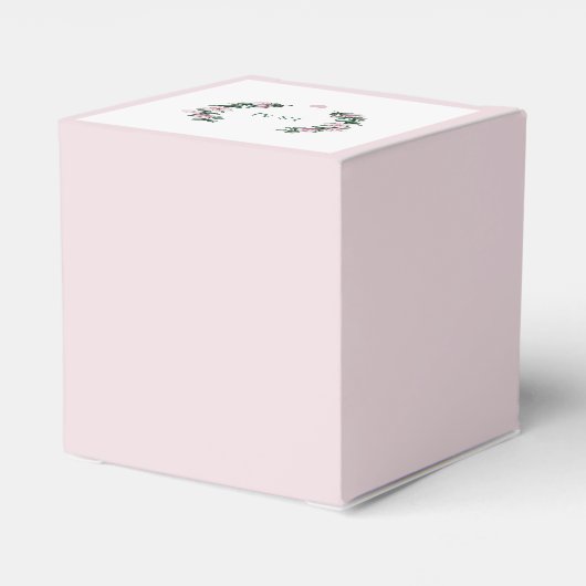 Dusty Pink Waterverf Magnolia Bouquet Wedding Bedankdoosjes (Achterkant)