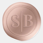 Dusty Pink Wax Seal Wedding Monogram Sticker (Voorkant)