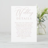 Dusty Pink Wedding Digital Details Enclosure Kaart (Staand voorkant)